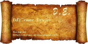 Dörmer Ervin névjegykártya