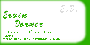 ervin dormer business card